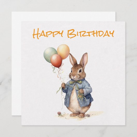 Custom Peter het konijn Gelukkige verjaardag (Voorkant / Achterkant)