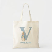 Custom Peter Rabbit - Letter V Canvas tas (Voorkant)