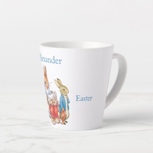 Custom Peter the rabbit My First Easter Latte Mok (Rechterhoek)