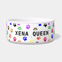 Custom Pet's Name Kleurrijke Paw Prints Keramisch 