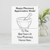 Custom Pharmacy Appreciation Week Kaart (Staand voorkant)