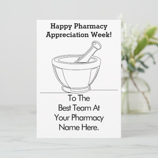 Custom Pharmacy Appreciation Week Kaart (Staand voorkant)