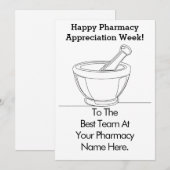 Custom Pharmacy Appreciation Week Kaart (Voorkant / Achterkant)