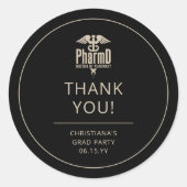 Custom PharmD Doctor of Pharmacy Graduation Party Ronde Sticker (Voorkant)