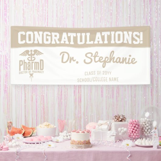 Custom PharmD Doctor of Pharmacy Graduation Party Spandoek (Feest)