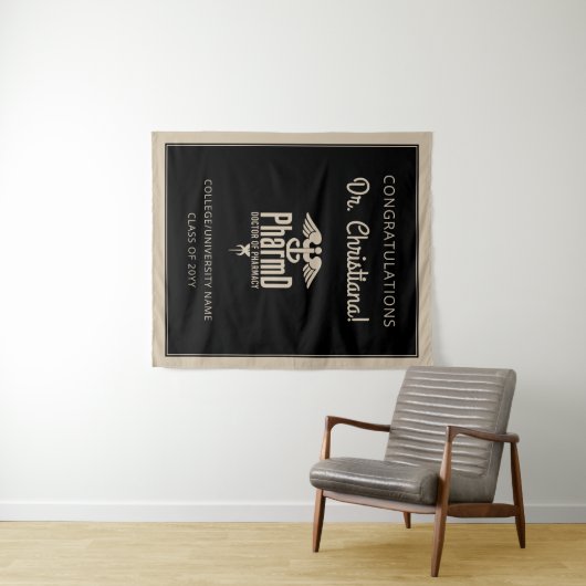 Custom PharmD Doctor of Pharmacy Graduation Party Wandkleed (In Situ (horizontaal))