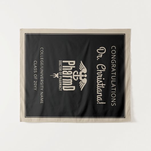 Custom PharmD Doctor of Pharmacy Graduation Party Wandkleed (Voorkant (horizontaal))