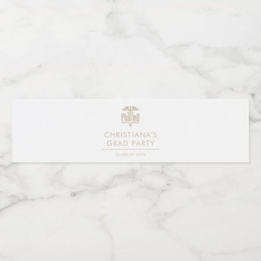 Custom PharmD Doctor of Pharmacy Graduation Party Waterfles Etiket (Enkel label)