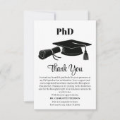 Custom PhD Graduation Party Bedankkaart (Voorkant)