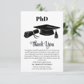 Custom PhD Graduation Party Bedankkaart (Staand voorkant)