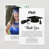 Custom PhD Graduation Party Bedankkaart (Voorkant / Achterkant)