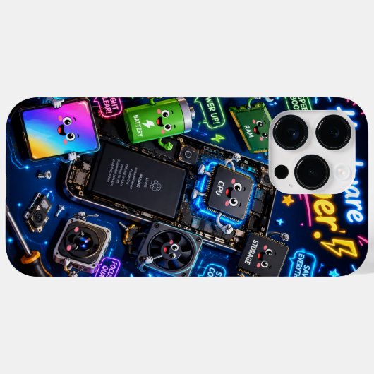 Custom Phone Case Animated Technology (Achterkant (horizontaal))