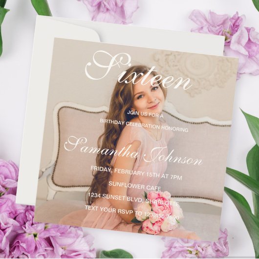 Custom photo 16th Birthday card - Personalised  Kaart