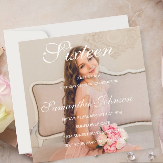 Custom photo 16th Birthday card - Personalised  Kaart