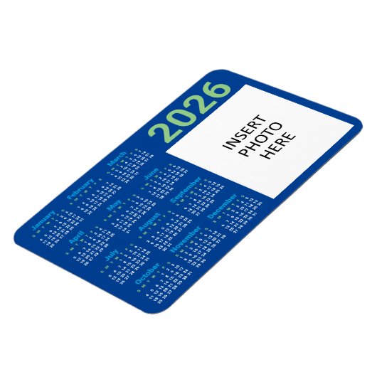 Custom Photo 2026 Calendar Magnet Magneet (Linkerzijde)