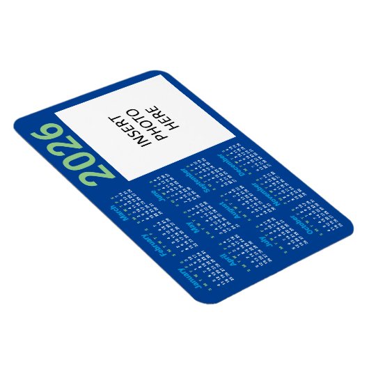 Custom Photo 2026 Calendar Magnet Magneet (Rechterzijde)