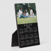 Custom Photo and Name 2026 Calendar Black Desktop Fotoplaat (Zijkant)