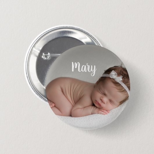 Custom photo and name button personalized (Voorkant /achterkant)