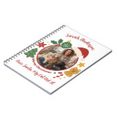 Custom Photo and Name Christmas Gift For Cat Lover Notitieboek (Linkerzijde)