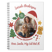 Custom Photo and Name Christmas Gift For Cat Lover Notitieboek (Voorkant)