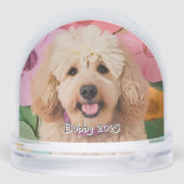 Custom Photo and Name Double Sided Pet  Sneeuwbol (Achterkant)