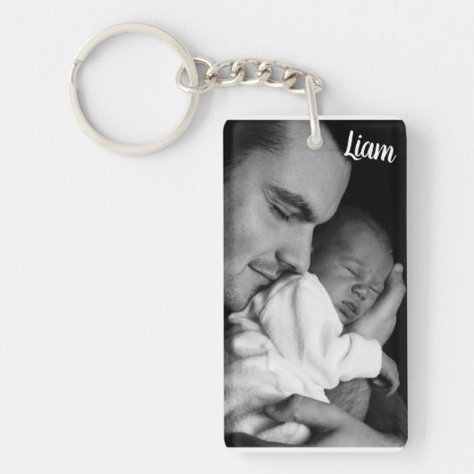 Custom photo and name keychain personalized (Voorkant)