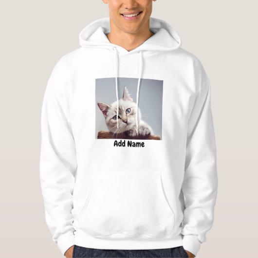 Custom Photo and Name Personalized Hoodie (Voorkant)