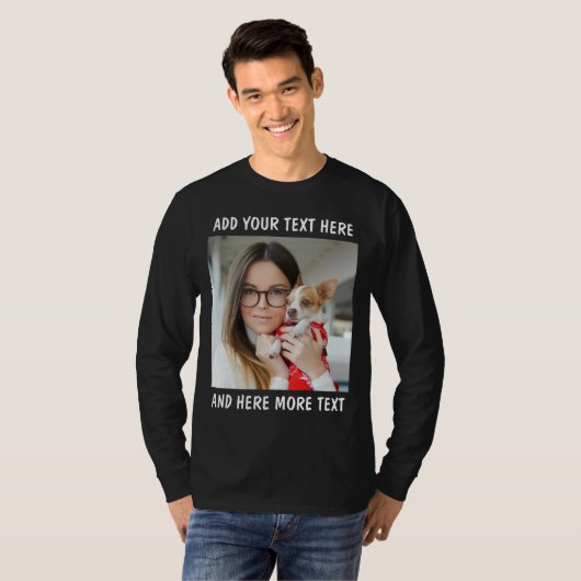 Custom Photo and Text Longsleeve T-Shirt (Voorkant volledig)