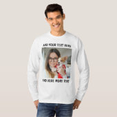 Custom Photo and Text Longsleeve White T-Shirt (Voorkant volledig)