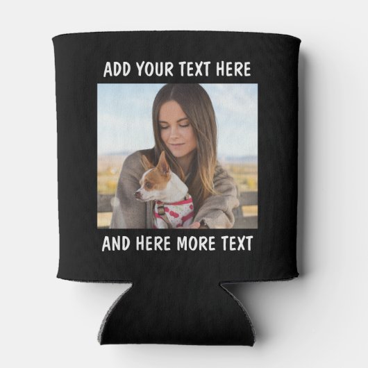 Custom Photo and Text Or Name Blikjeskoeler (Achterkant)