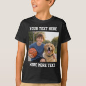Custom Photo and Text Or Name Bold Sporty T-shirt (Voorkant)
