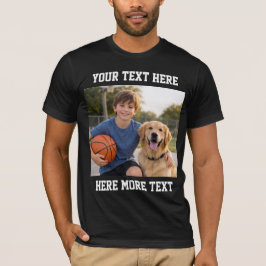 Custom Photo and Text Or Name Bold Sporty  T-shirt