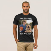 Custom Photo and Text Or Name Bold Sporty  T-shirt (Voorkant volledig)