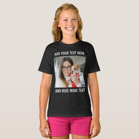 Custom Photo and Text Or Name T-shirt (Voorkant volledig)