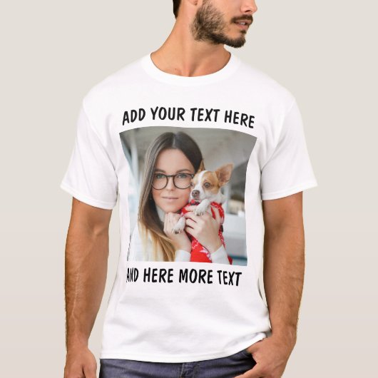 Custom Photo and Text Or Name T-shirt (Voorkant)