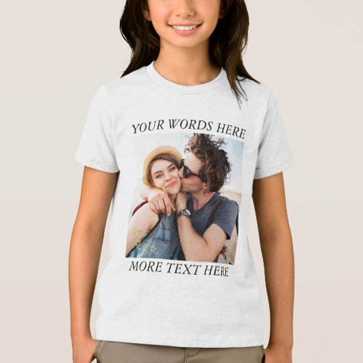 Custom Photo and Text Tri-Blend Shirt (Voorkant)