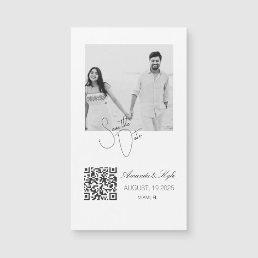 Custom Photo announcement Wedding magnet (Voorkant)