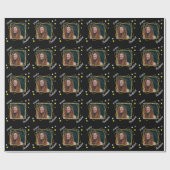 Custom Photo Art Deco Squares Black Cadeaupapier (Vlak)