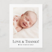 Custom photo Baby Shower Love and Thanks Briefkaart (Voorkant)