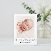 Custom photo Baby Shower Love and Thanks Briefkaart (Staand voorkant)