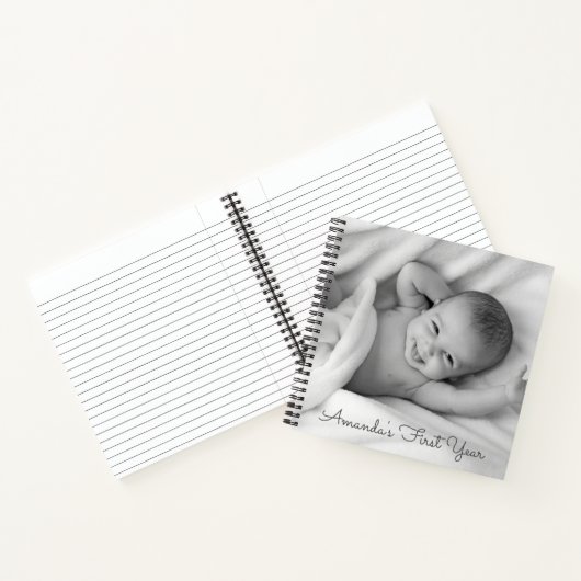 Custom Photo Baby's eerste jaar dagboek Notitieboek (Binnen)