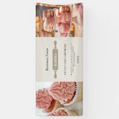 Custom Photo Bakery Rolling Pin Business Spandoek (Verticaal)