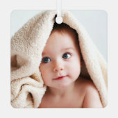 Custom Photo Baptism Wildflower Ceramic Metalen Ornament (Achterkant)