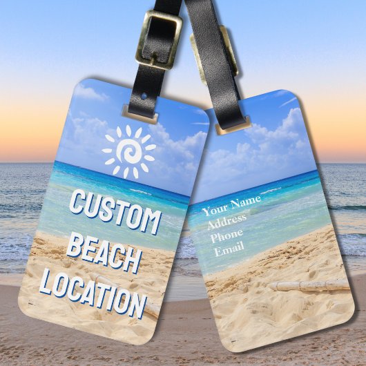 Custom Photo Beach Bagagelabel