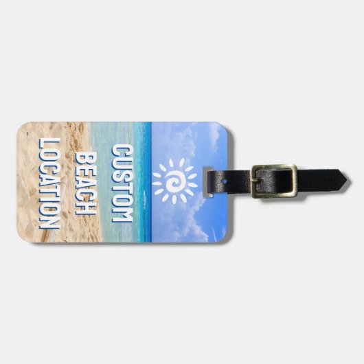 Custom Photo Beach Bagagelabel (Voorkant horizontaal)