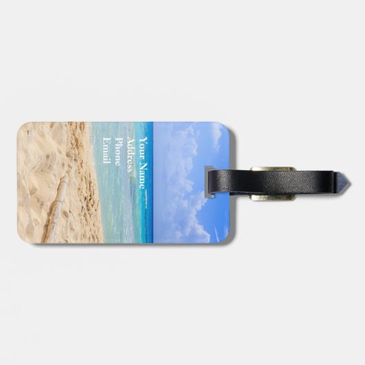 Custom Photo Beach Bagagelabel (Achterkant horizontaal)