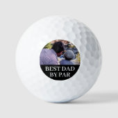 Custom Photo Best Dad By Par Black White Golfballen (Voorkant)