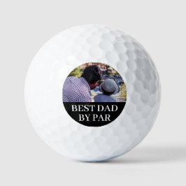 Custom Photo Best Dad By Par Black White Golfballen