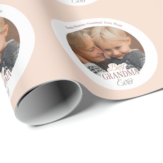 Custom Photo Best Grandma Ever Cadeaupapier (Rol Hoek)