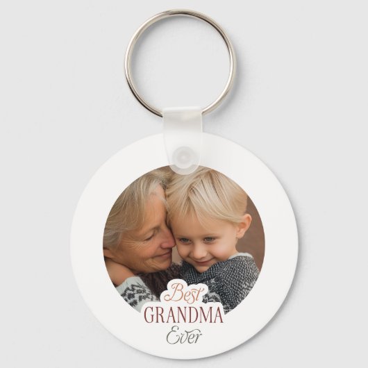 Custom Photo Best Grandma Ever Sleutelhanger (Voorkant)